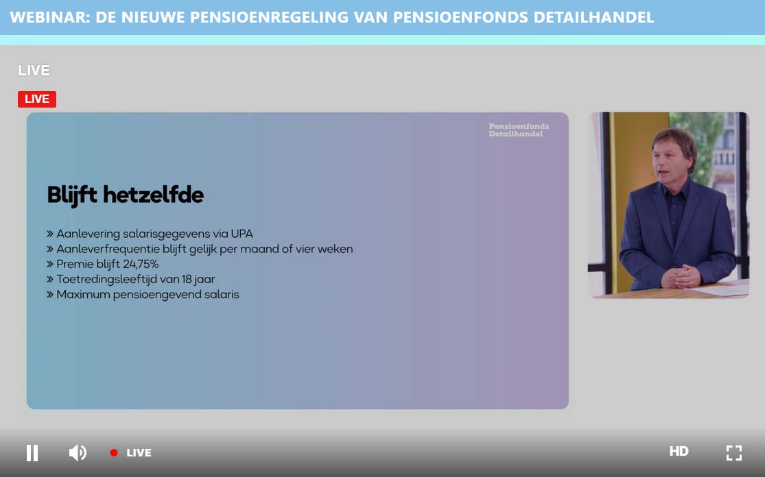 Webinar nieuwe pensioenregeling Pensioenfonds Detailhandel